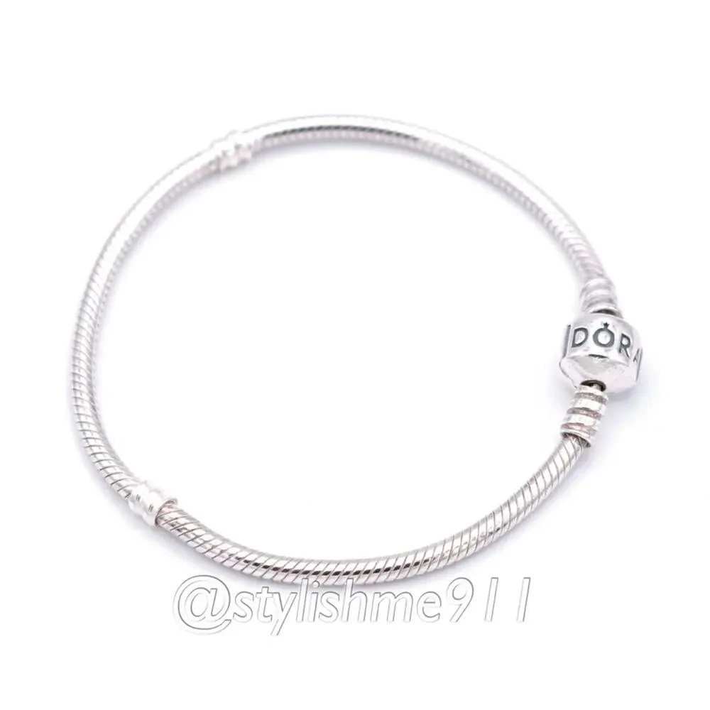 Authentic PANDORA Moments Barrel Clasp Charm Bracelet